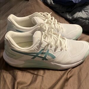 ASICS Women's White and Blue Sneakers